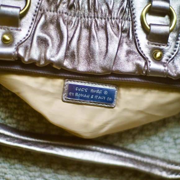Eng.'s Burg by Roman & Italy Metallic Gold Sheared Leather Satchel/Hand Bag - Picture 10 of 11